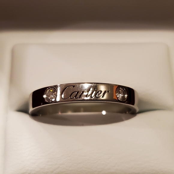 C de Cartier Wedding Band. Platinum and Diamonds, Size 51 (offers considered) - Picture 6 of 13